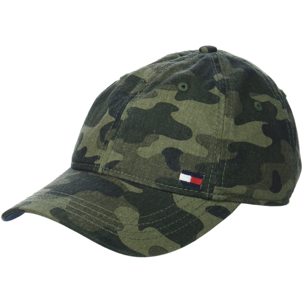 Tommy Hilfiger Men's Cotton Billy Adjustable Flap Baseball Cap  Camo