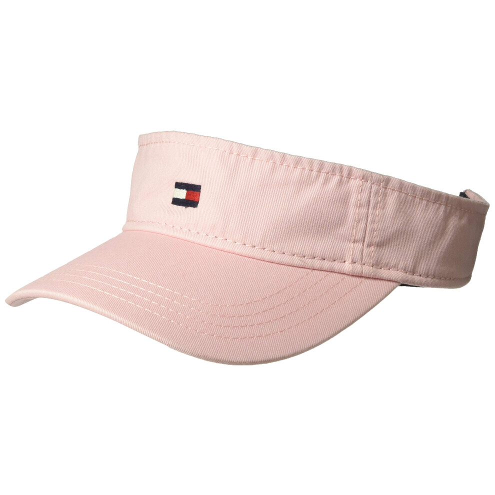 Tommy Hilfiger Men's Dad Hat Flag Solid Cotton Visor  Crystal Rose  O/