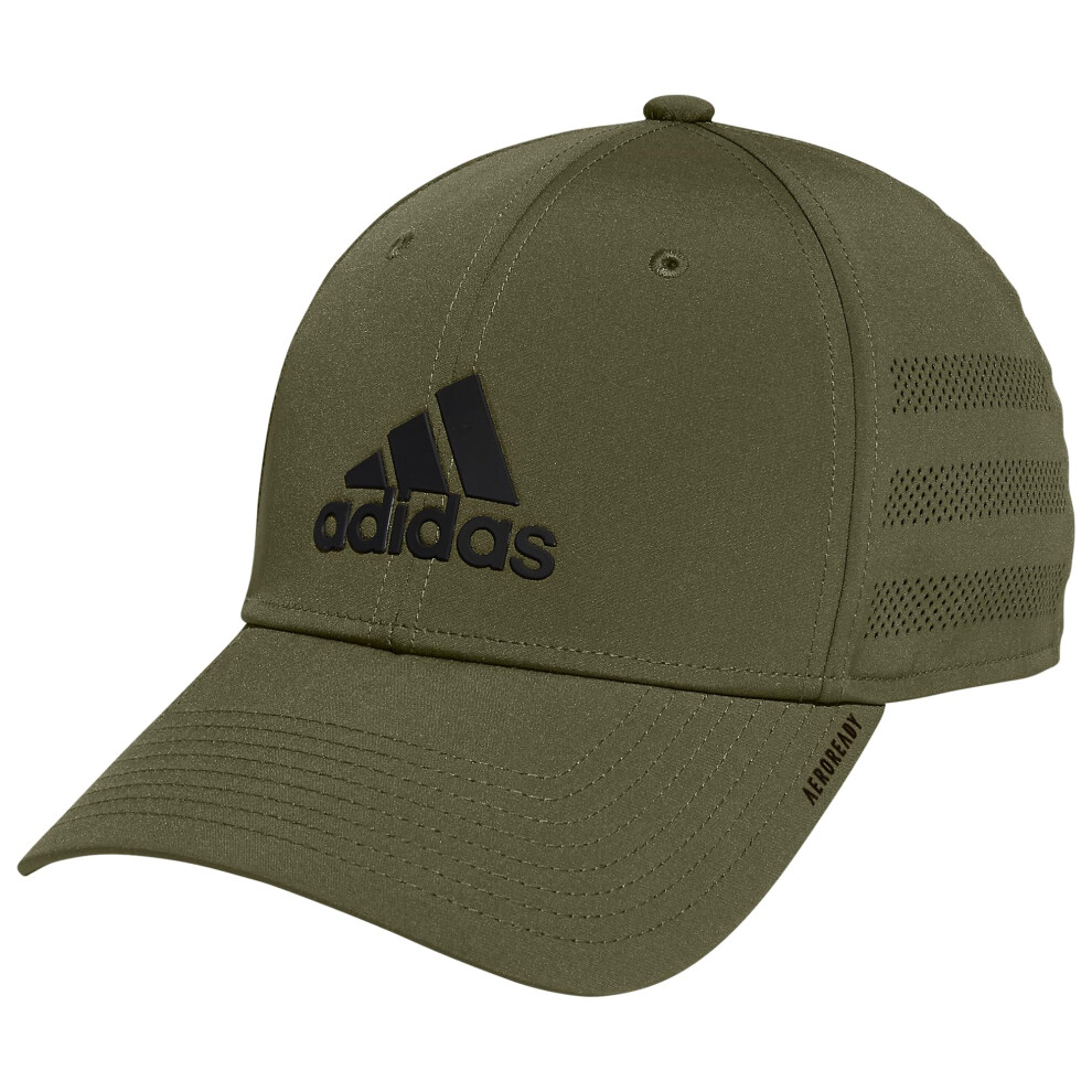 adidas Men's Gameday 3 Structured Stretch Fit Cap  Focus Olive Green/B