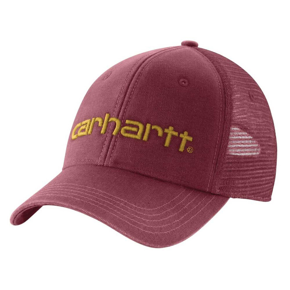 Carhartt Men's Canvas Mesh Back Logo Graphic Cap  Port  OFA