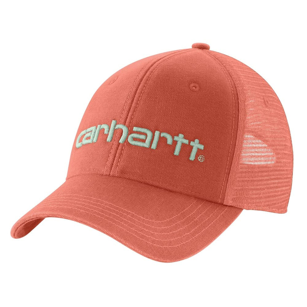 Carhartt Men's Canvas Mesh-Back Logo Graphic Cap  Desert Orange  OS