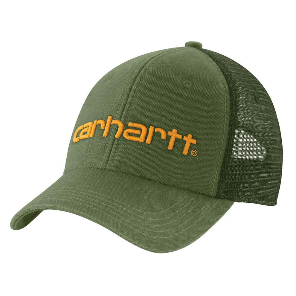 Carhartt Men's Canvas Mesh-Back Logo Graphic Cap  Chive