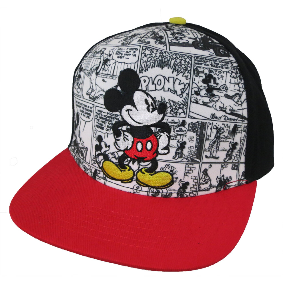 Disney Mickey Mouse Comics Adult Baseball Cap [6013] Red and Black