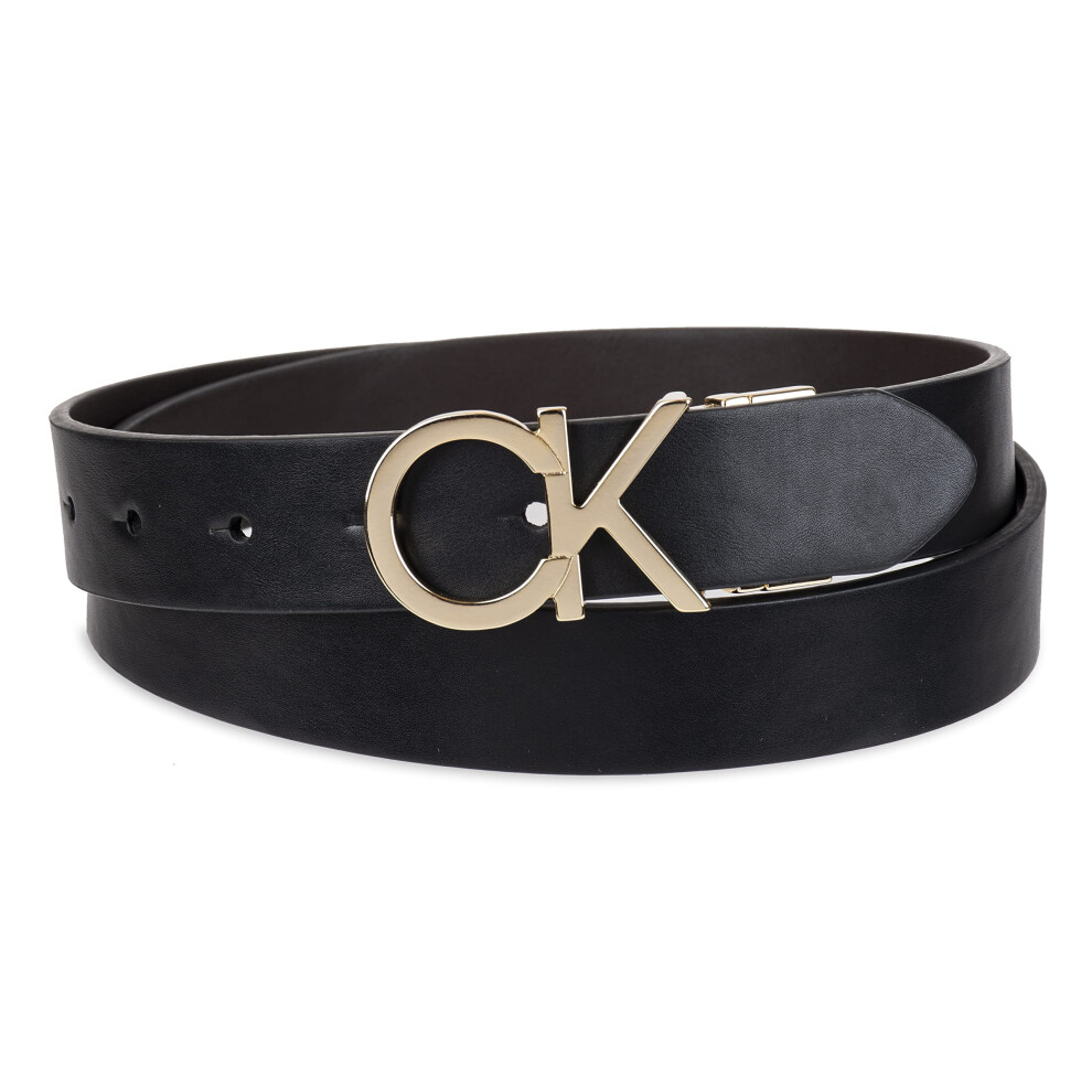 Calvin Klein Women's Two-in-One Reversible CK Monogram Buckle  Black/B