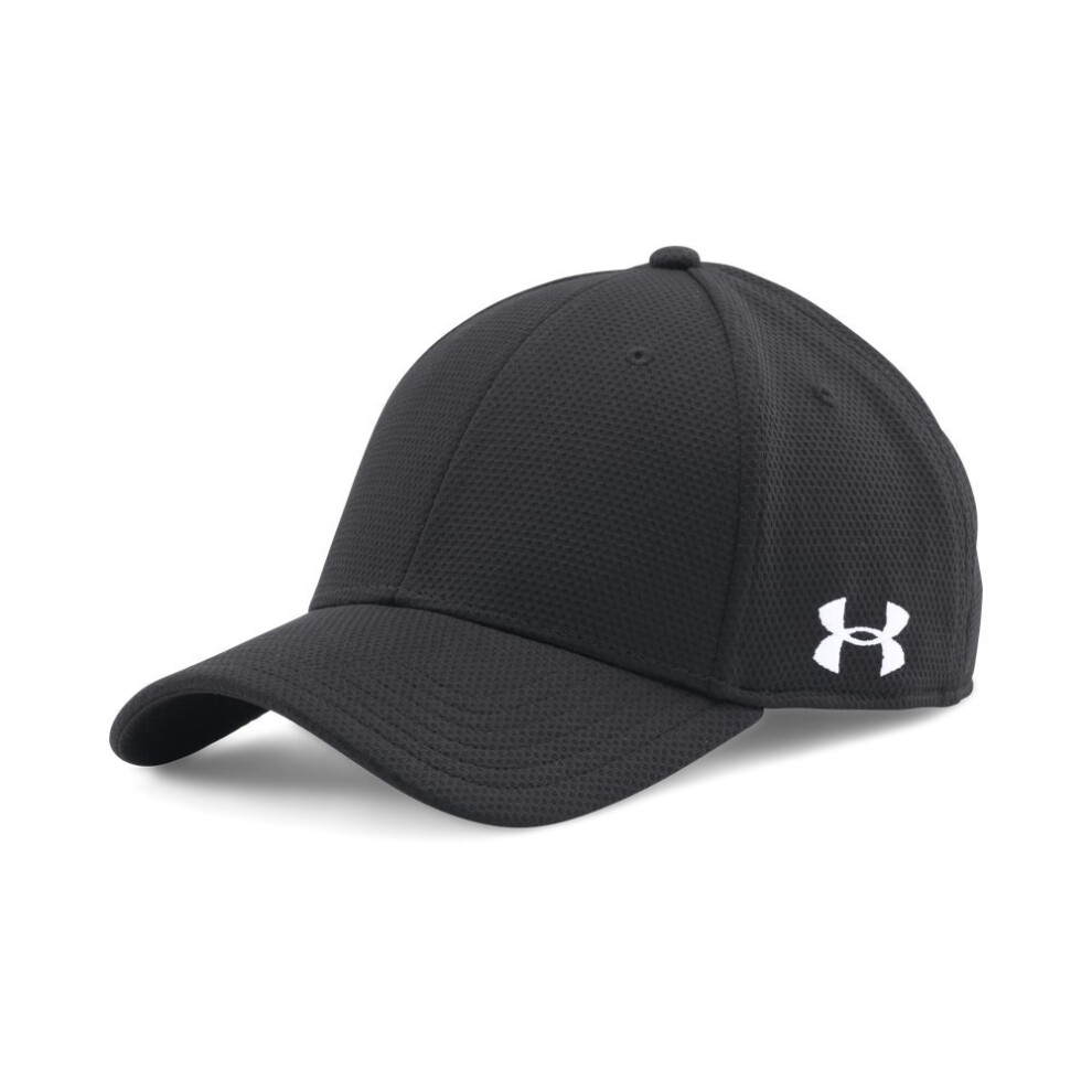 Under Armour Men's Curved Brim Stretch Fit Hat  Black (001)/White  Sma