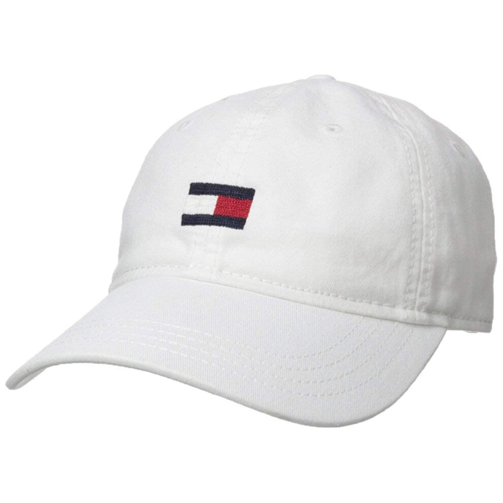 Tommy Hilfiger Mens Cotton Ardin Adjustable Baseball Cap  White