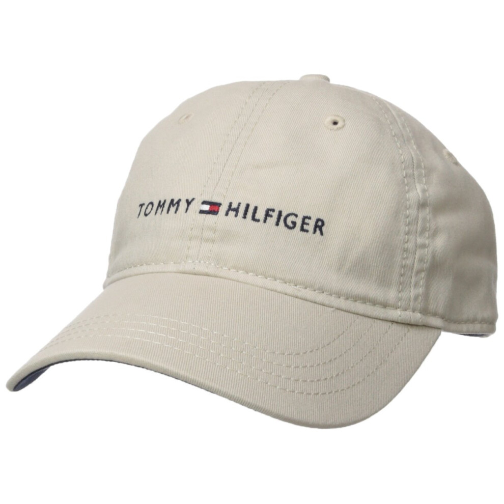 Tommy Hilfiger Men's Logo Dad Baseball Cap  Tommy Stone  One Size