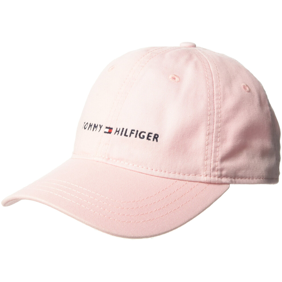 Tommy Hilfiger Men's Logo Dad Baseball Cap  crystal rose  One Size