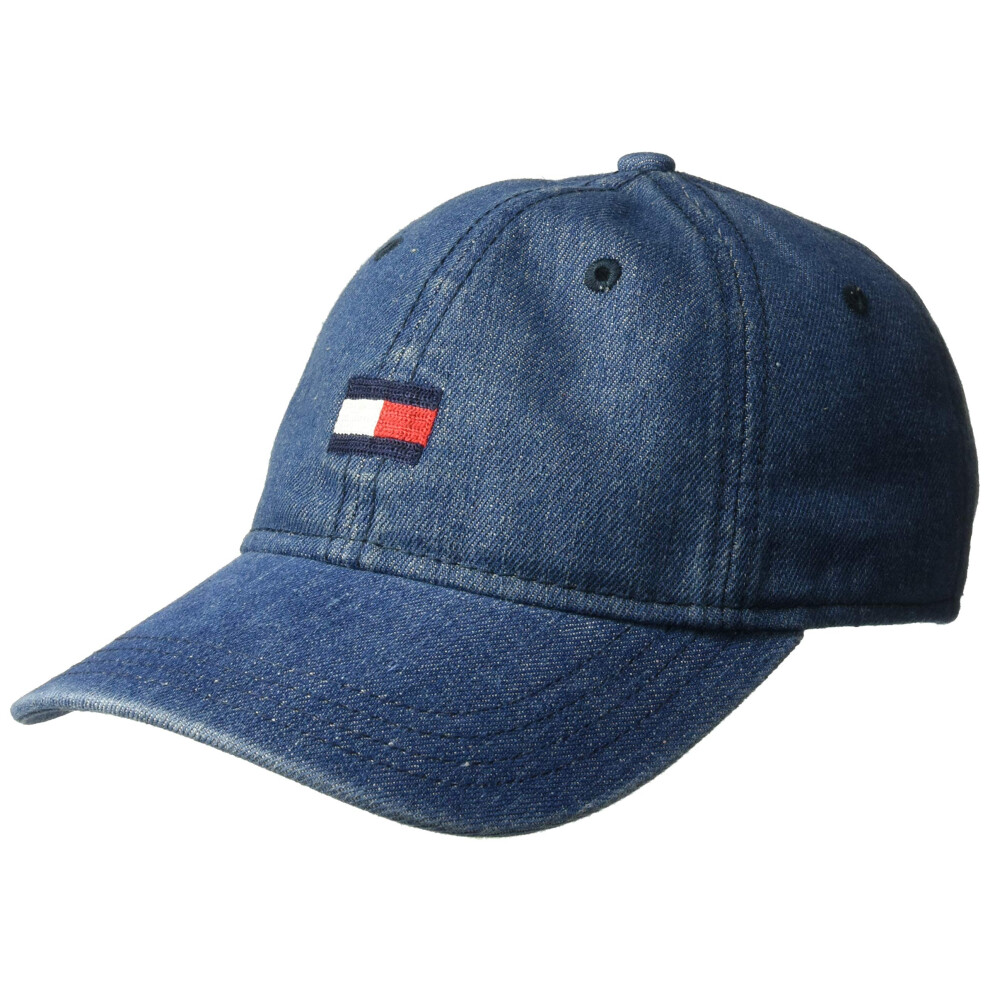 Tommy Hilfiger Men's Cotton Ardin Adjustable Baseball Cap  Denim  One