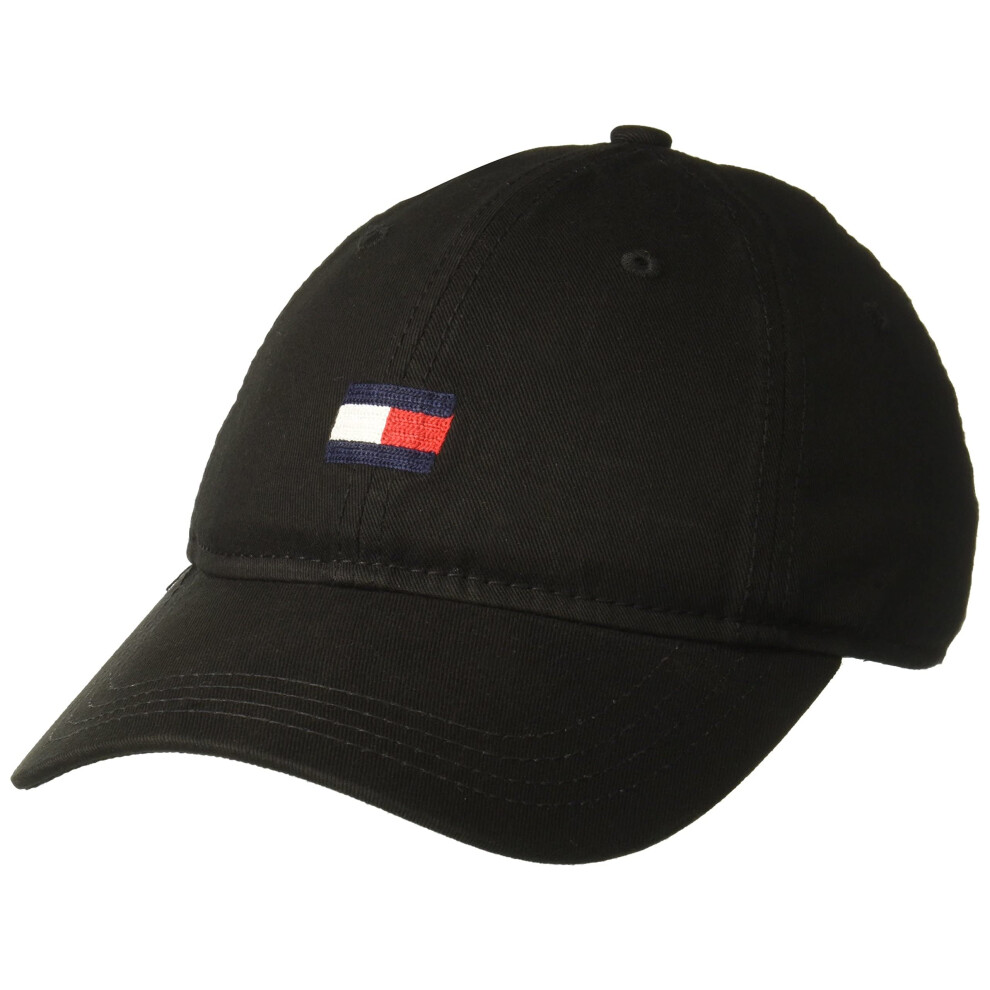 Tommy Hilfiger Men's Men's Ardin Dad Baseball Cap  Black  One Size US