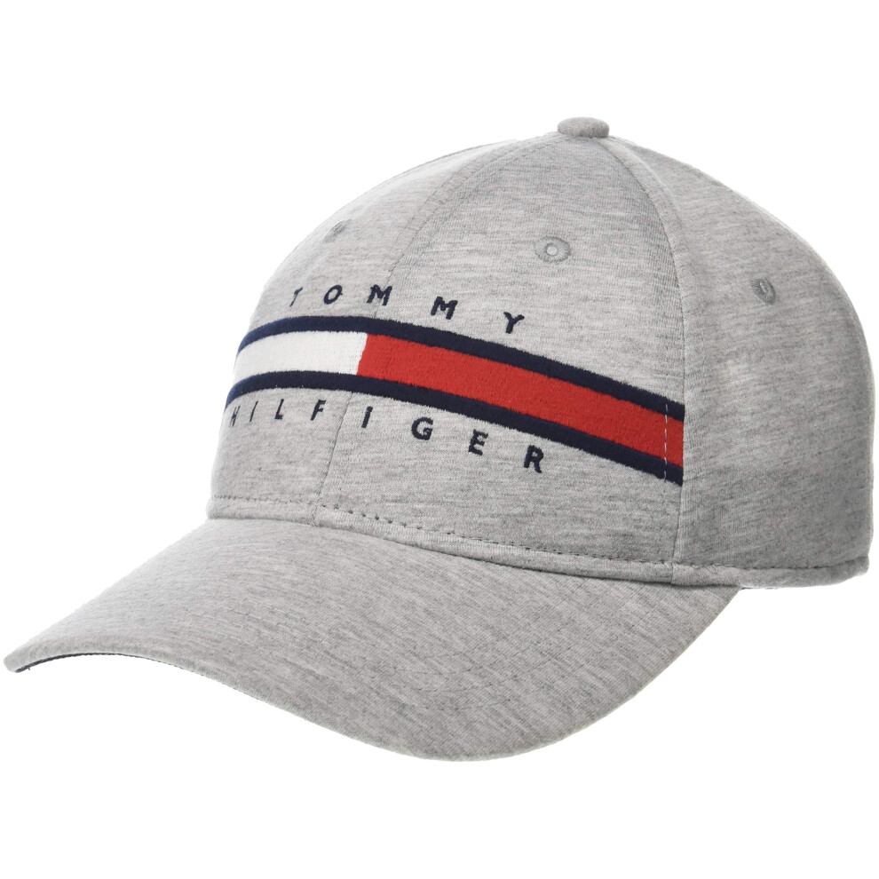 Tommy Hilfiger Men's Cotton Avery Adjustable Baseball Cap  Grey Heathe