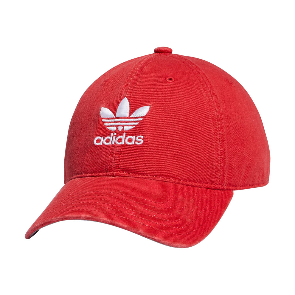 adidas Originals Men's Relaxed Fit Strapback Hat  Scarlet Red/White  O