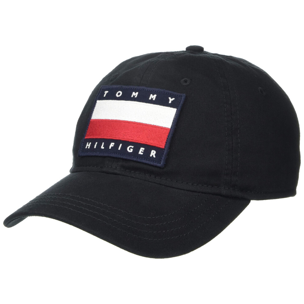 Tommy Hilfiger Men's Cotton Tony Adjustable Baseball Cap  Th Deep Blac