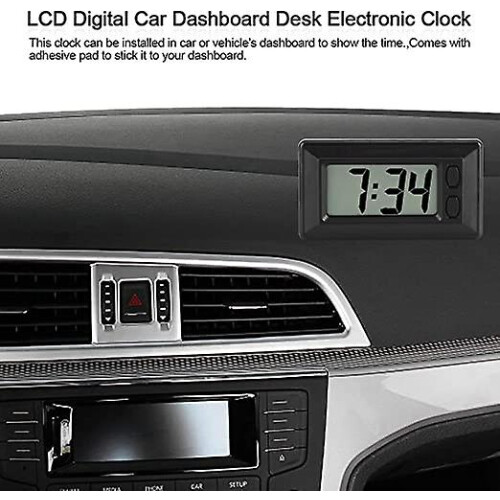 Ultra-thin Car Clock Micro Dashboard Electronic Clock With Time And Calendar Display,black 2