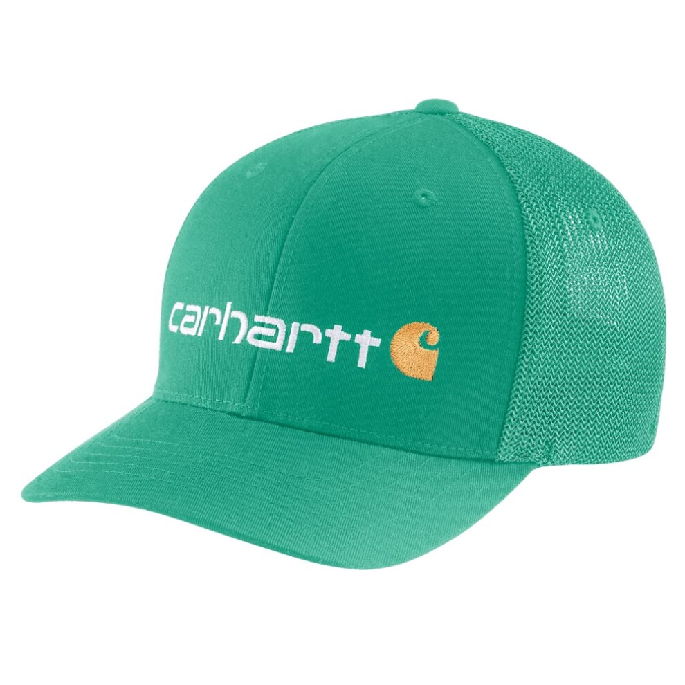 Carhartt Men's Rugged Flex Fitted Canvas Mesh-Back Logo Graphic Cap  S