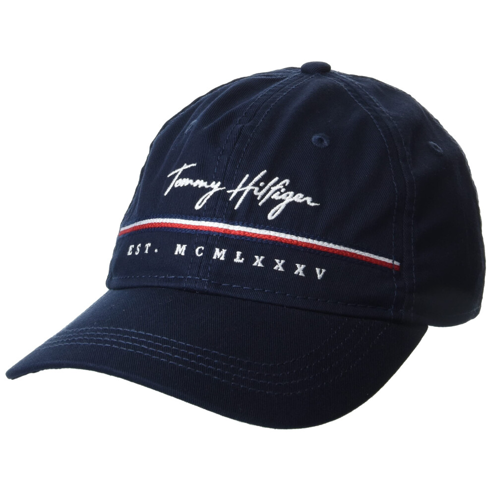 Tommy Hilfiger Men's Signature Adjustable Baseball Cap  Sky Captain  O