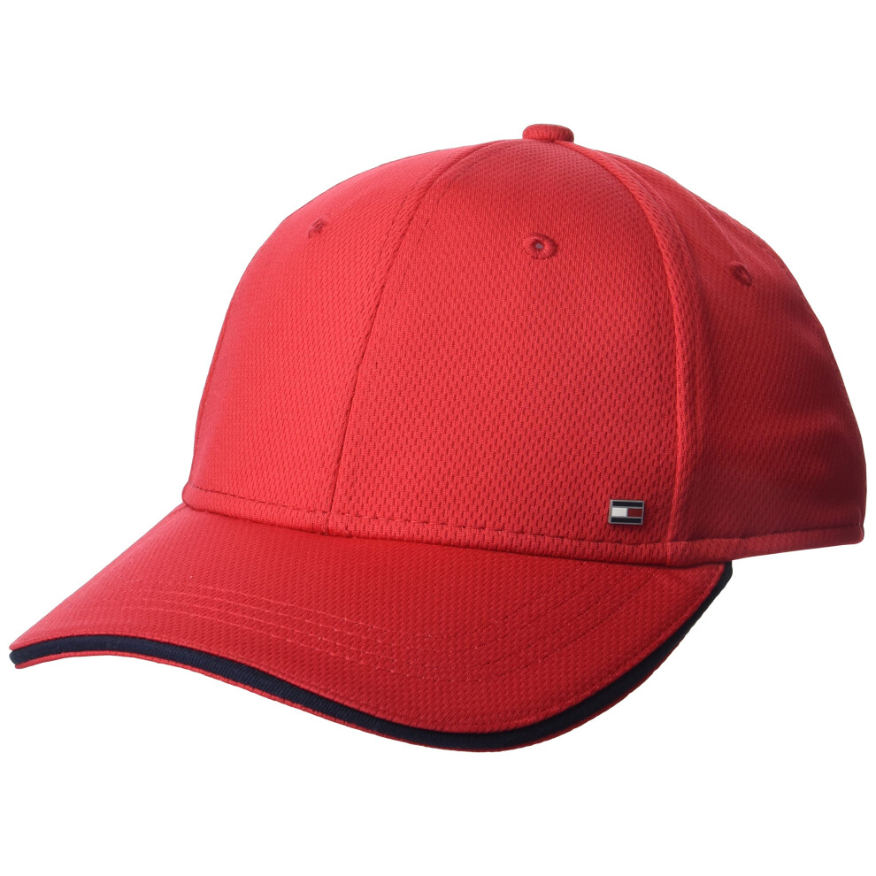 Tommy Hilfiger Men's Cotton Billy Adjustable Flap Baseball Cap  Apple