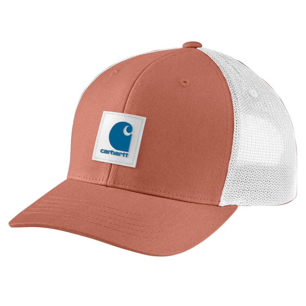 Carhartt Men's Rugged Flex Twill Mesh-Back Logo Patch Cap  Terracotta