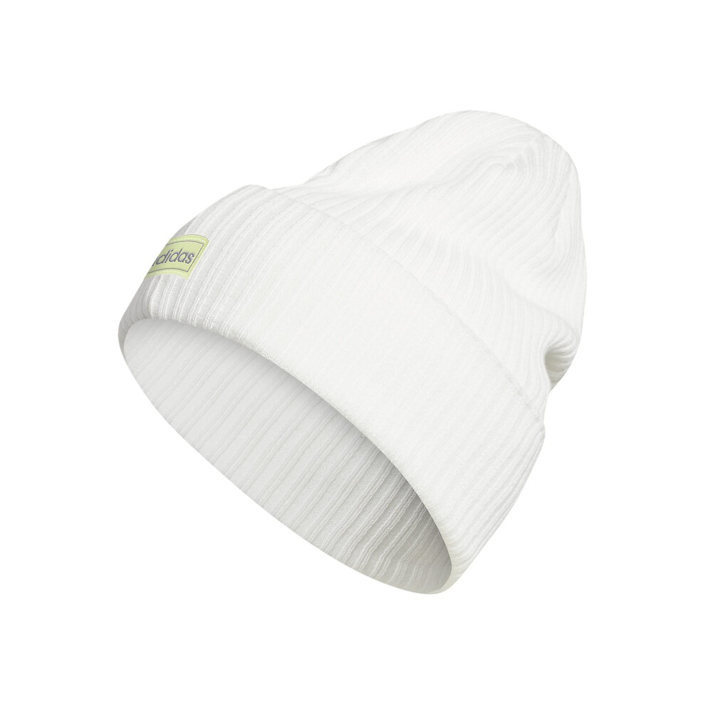 adidas Women's 4 Inch Cuff Fold Beanie  White/Pulse Yellow/Grey  One S