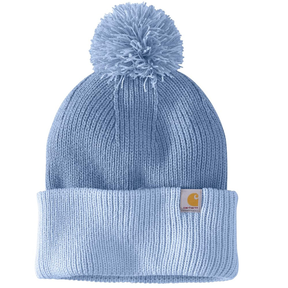 Carhartt Women's Knit Pom Cuffed Beanie  Skystone