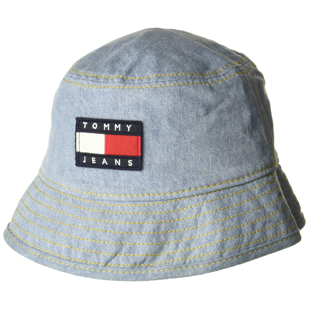 Tommy Hilfiger Men's Tommy Jeans Bucket Hat  Light Wash Denim  Small