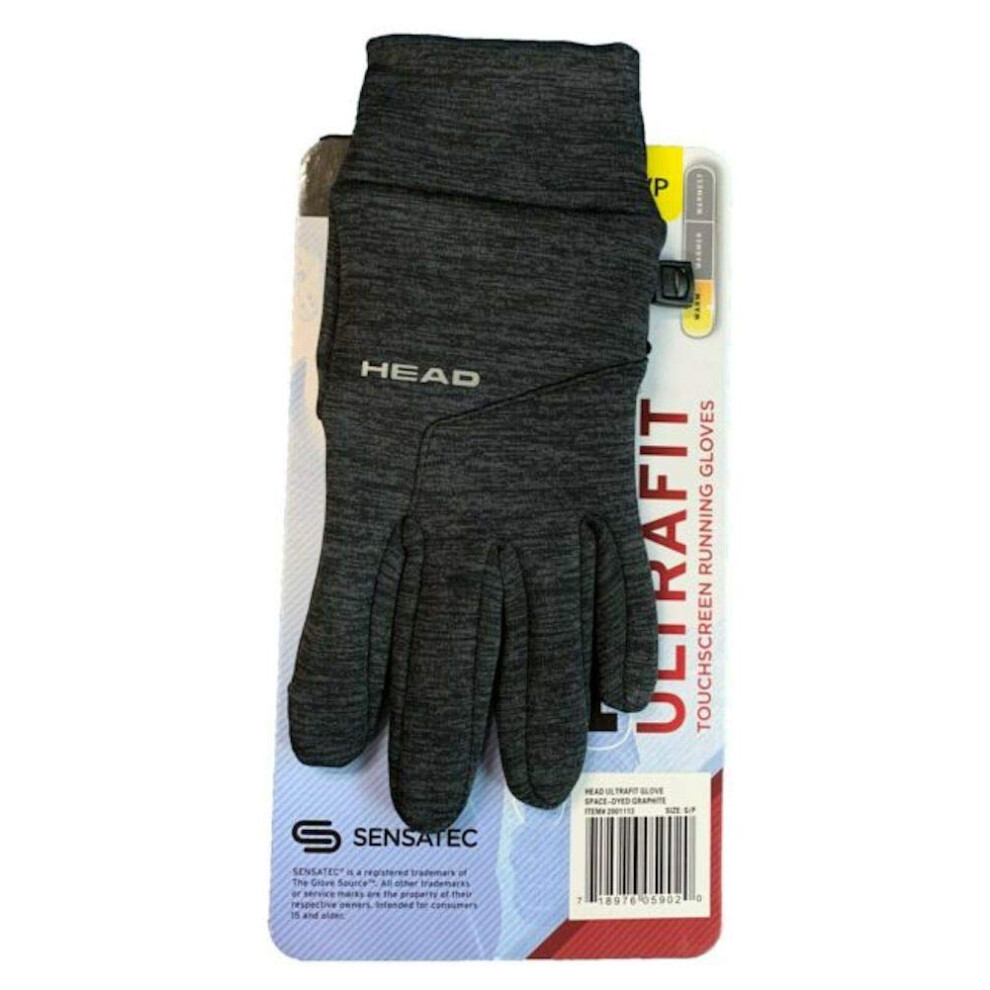 HEAD Ultrafit Men's Touchscreen Running Gloves (Gray  Medium)