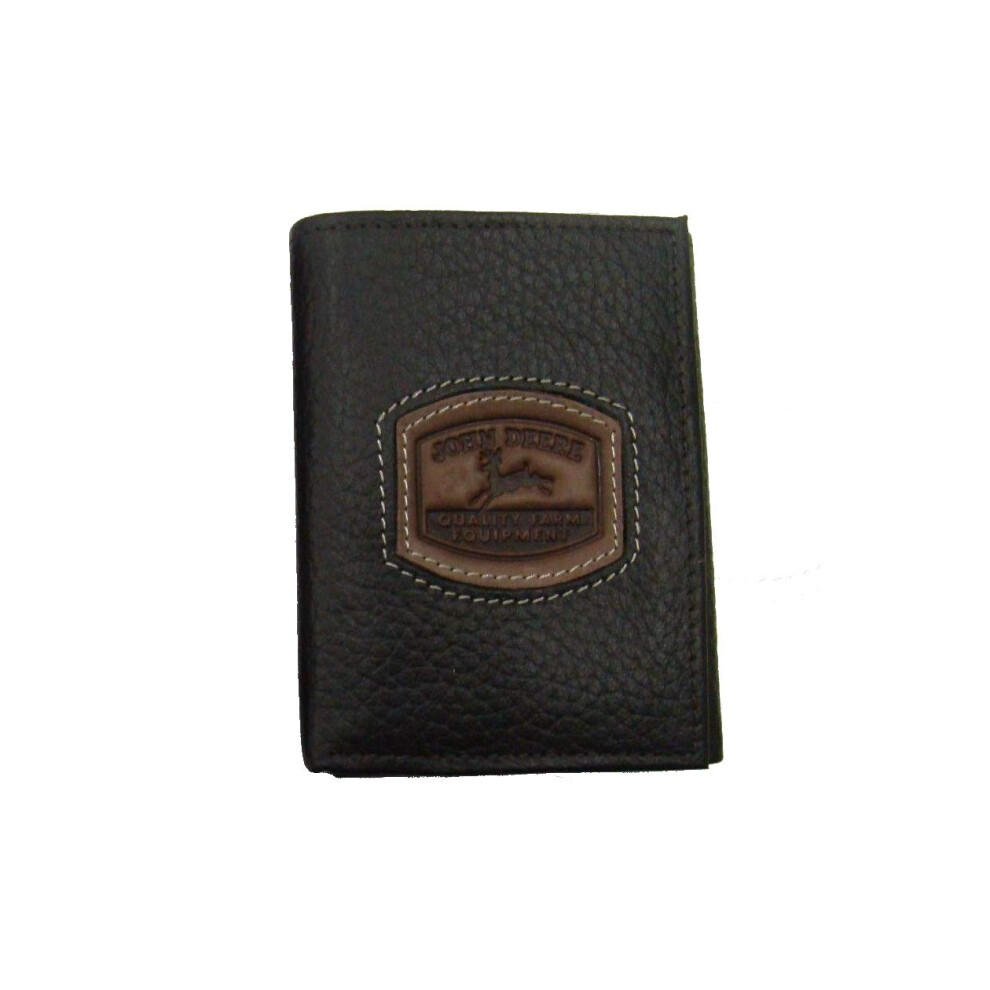 John Deere Men's Historical Logo Trifold Wallet  Brown  One Size