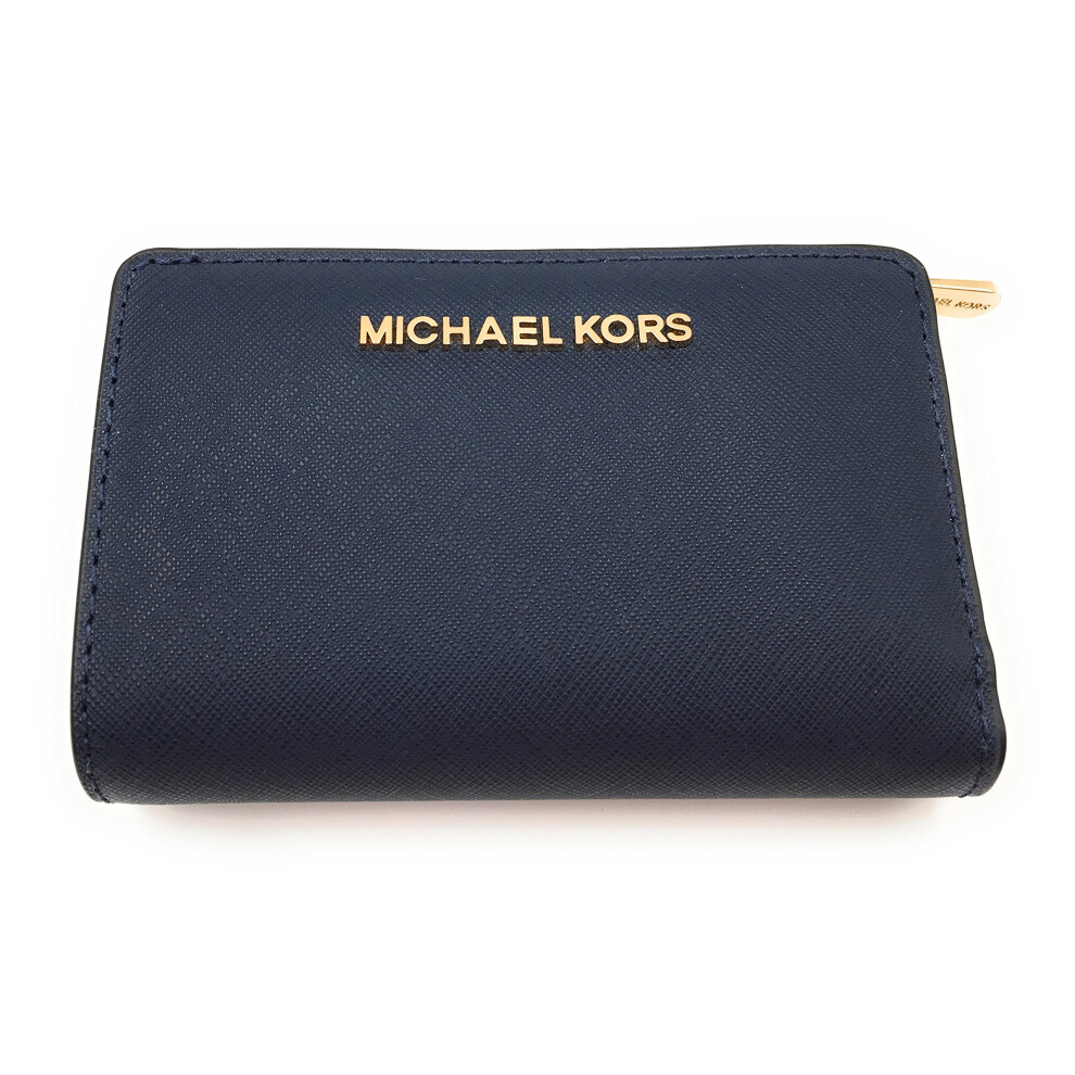 MICHAEL Michael Kors Jet Set Travel Bifold Zip Coin Wallet (Navy)