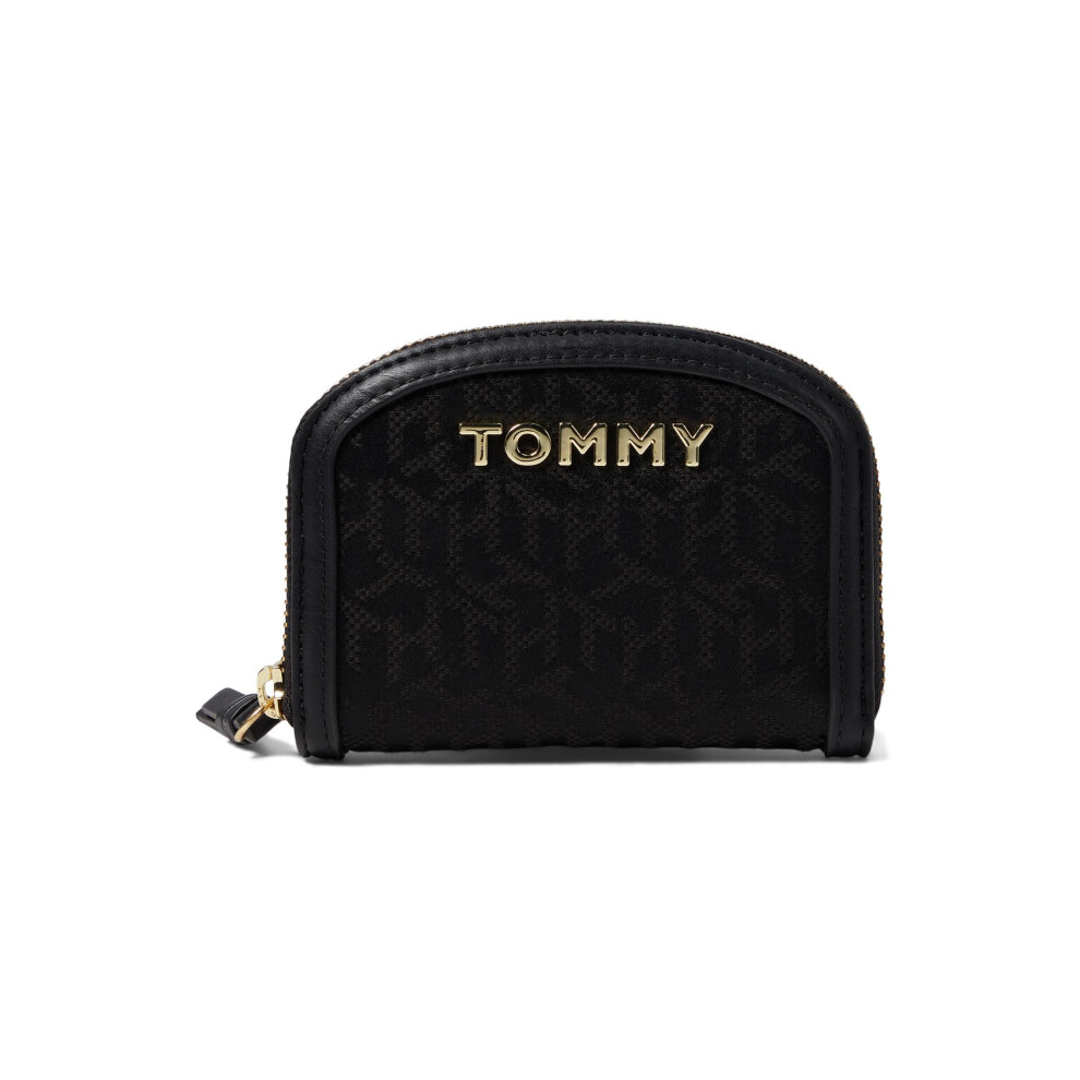 Tommy Hilfiger Keylee SLG Half Moon Wallet Jacquard Black Tonal One Si