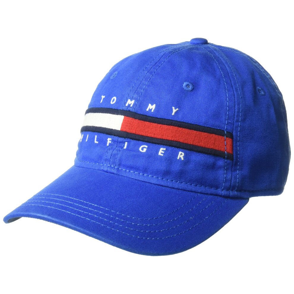 Tommy Hilfiger Men's Cotton Avery Adjustable Baseball Cap  Nautical Bl