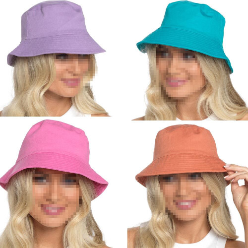 (M/L, Pink) Womens Bucket Hat Summer Foldable Sun Protection