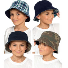 (3-6 Years, Camouflage) Kids Reversible Bucket Hat Summer Sun Protection