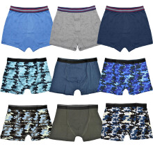 (5-6 Years, Plain) Kids Boys Boxer Pack Of 3 Camouflage Knickers