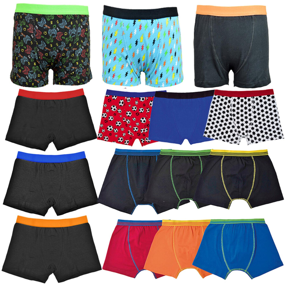 (9-10 Years, Gaming) Kids Boys Trunks Pack Of 3 Football Gaming Knickers