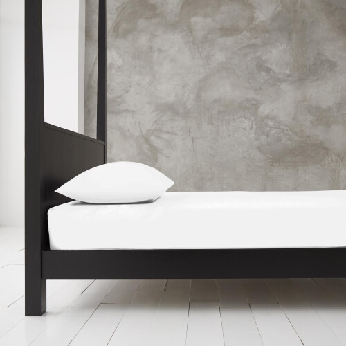 (Deep Fitted Double, White) Diamond Fitted Cotton Single Double Bed Sheet 2