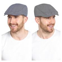 (M-L, Grey) Mens Beret Tweed Flat Cap for Golf Shooting