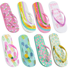 (9/10 UK Child, Pineapple Green) Kids Girls Summer Flip Flop Soft Footwear