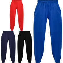 (5-6 Years, Royal) Kids Unisex Plain Trousers Cuffed Jogging Bottoms