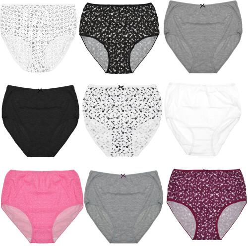 (16-18, Assorted A) Ladies Classic Briefs 3 Pack Quick Dry Knickers