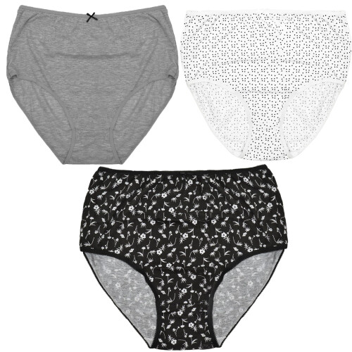 (16-18, Assorted A) Ladies Classic Briefs 3 Pack Quick Dry Knickers 1
