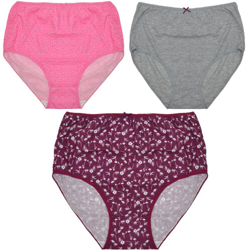 (41974, Assorted C) Ladies Classic Briefs 3 Pack Quick Dry Knickers 1