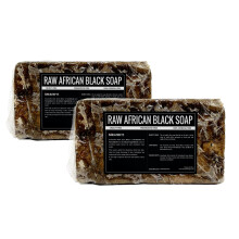 Sheanefit Raw African Black Soap Bar - Voor alle huidtypes - Gezicht Lichaam Haar Zeep Bulkrepen (2 pond)