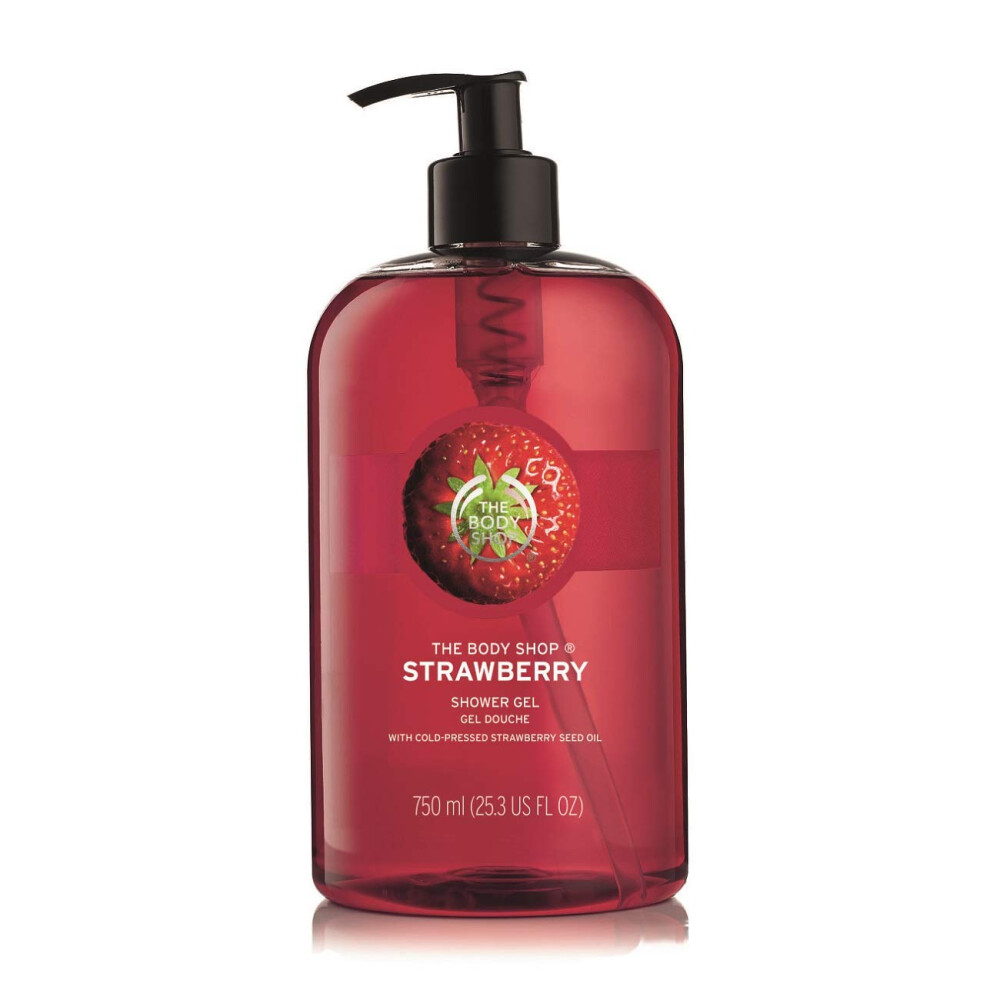 The Body Shop Strawberry Shower Gel Jumbo  25.3 Fluid Ounces (Packaging May Vary)