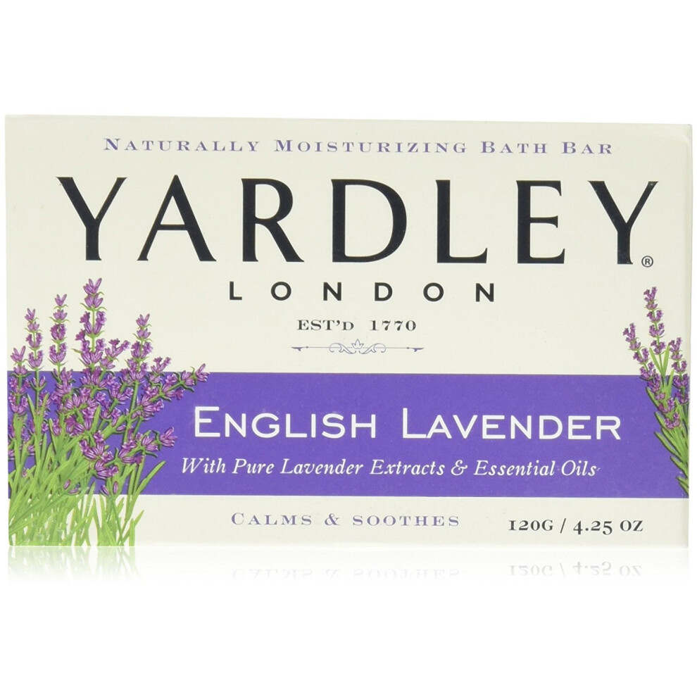 Yardley London Moisturizing Bar English Lavender with Essential Oils 4.25 oz (Pack of 6)