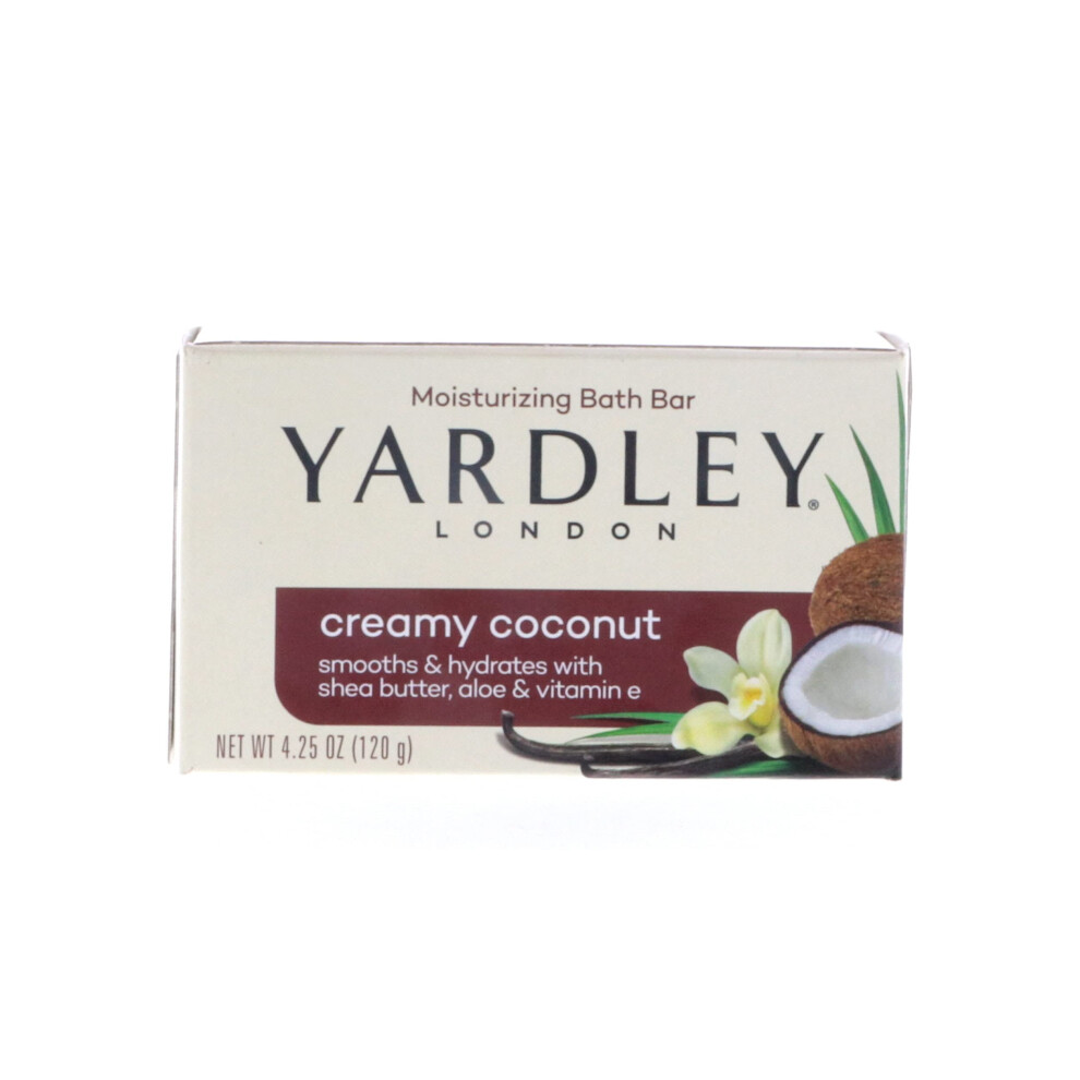 Yardley Creamy Coconut Bath Bar  4.25 oz Pack of 8