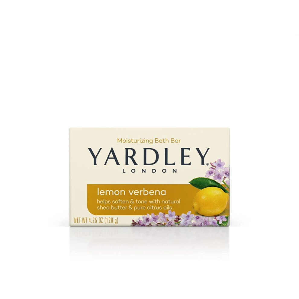 Yardley London Lemon Verbena with Shea Butter & Pure Citrus Oil Moisturizing Bar 4.25 ozr (Pack of 12)