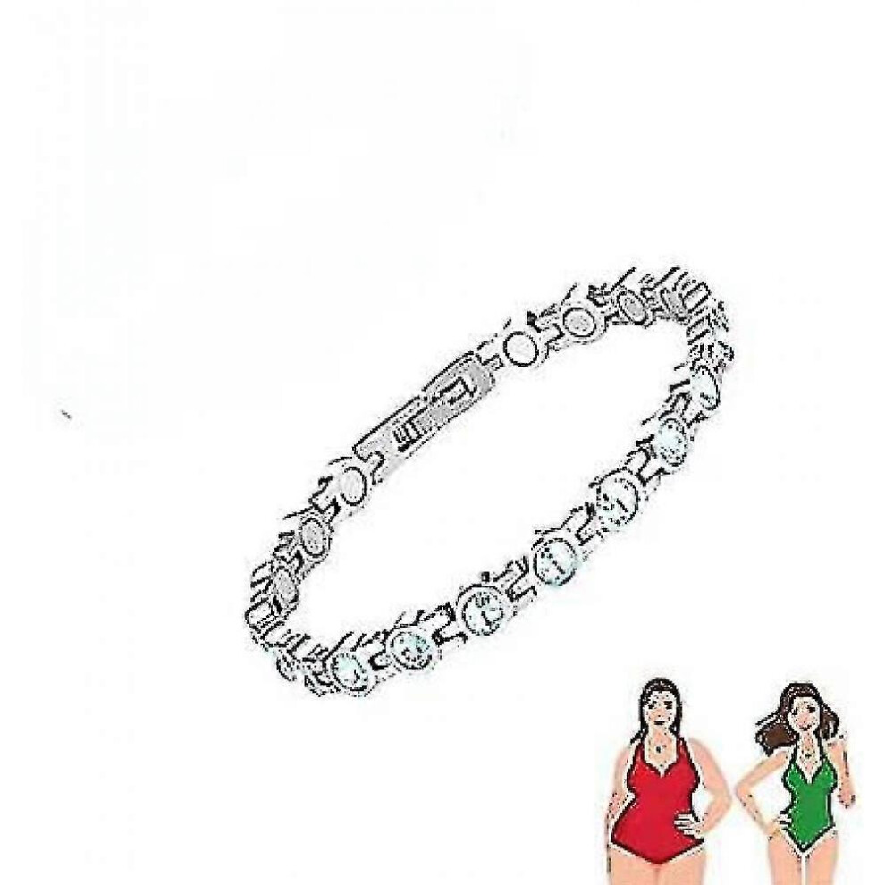 (Blue) Lymphatic Drainage Therapeutic Magnetic Bracelet For Women Arthritis Joint Relief Titanium Steel Lymph Detox Magnetic Therapy Bracelet YDJ-image-OPC-PFN5MG6-NEW