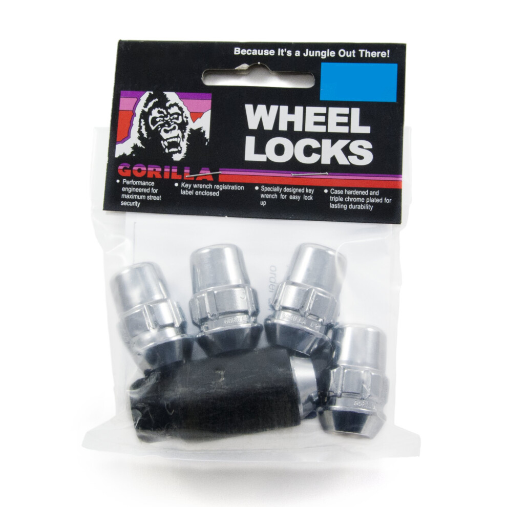 Gorilla Automotive 71681NB5 Acorn Wheel Locks (1/2"" Thread Size)  Pack of 4