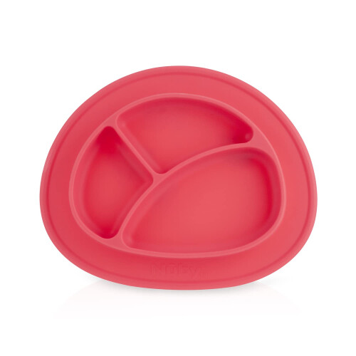 Nuby Nuby Σιλικόνη Sure Grip Miracle Mat, κατάλληλο για τα περισσότερα καρεκλάκια, 6 M+, Κόκκινο 2