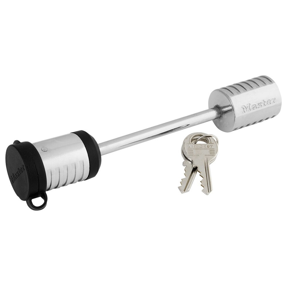 Master Lock 1471DAT Trailer Coupler Latch Lock  3-1/2"" Long Shackle x 9/32"" Diameter Pin Silver  Fits UFP and surge brake couplers